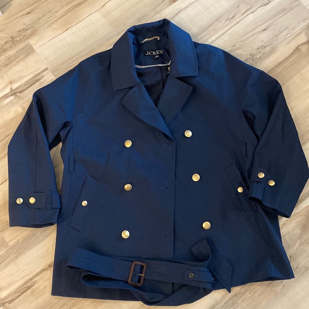 BRAND NEW WITH TAGS  Short Trench Coat - NAVY JCREW